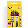Кабель EnZo USB 4.0 Type-C Type-C плетеный черный 1м, CC240-BB40Gb1M