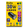 Автомобильное зарядное устройство EnZo GaN PRO USB Type-C+А 30W DC12/24V PD/QC черный, ACH-115